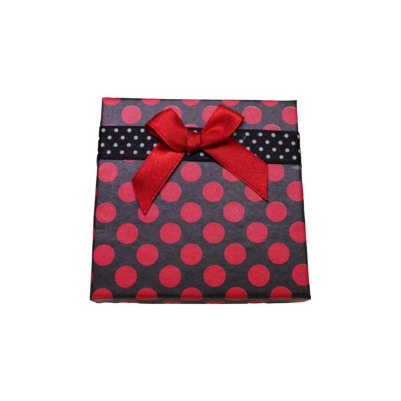Polka Dot Square Jewllery Box with Bow - Picture 5 of 9